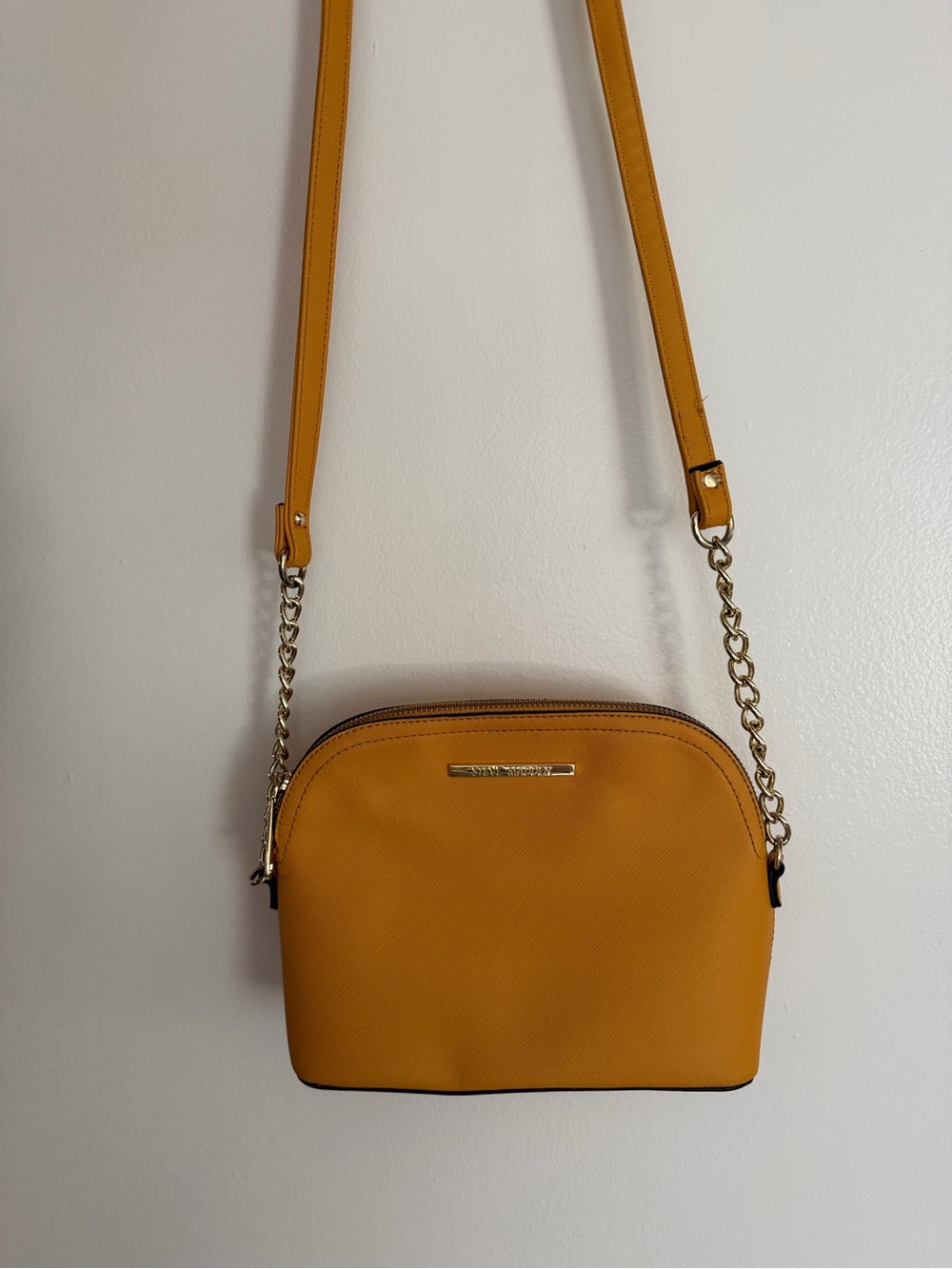 Steve Madden Mustard Crossbody Bag with Chain Strap